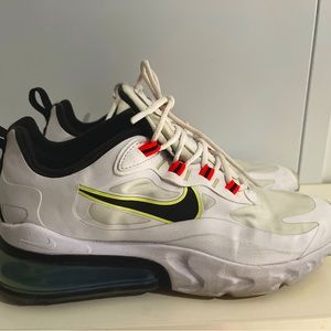 Nike air max 270 react. Size 8.  white/black-spruce aura-bright